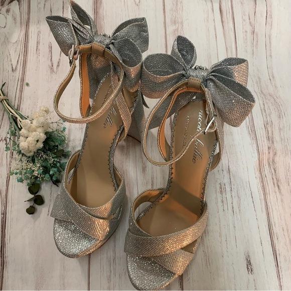 ANTONIO MELANI x Nicola Bathie Lila Bow Detail Platform Dress Sandals - Picture 3 of 13